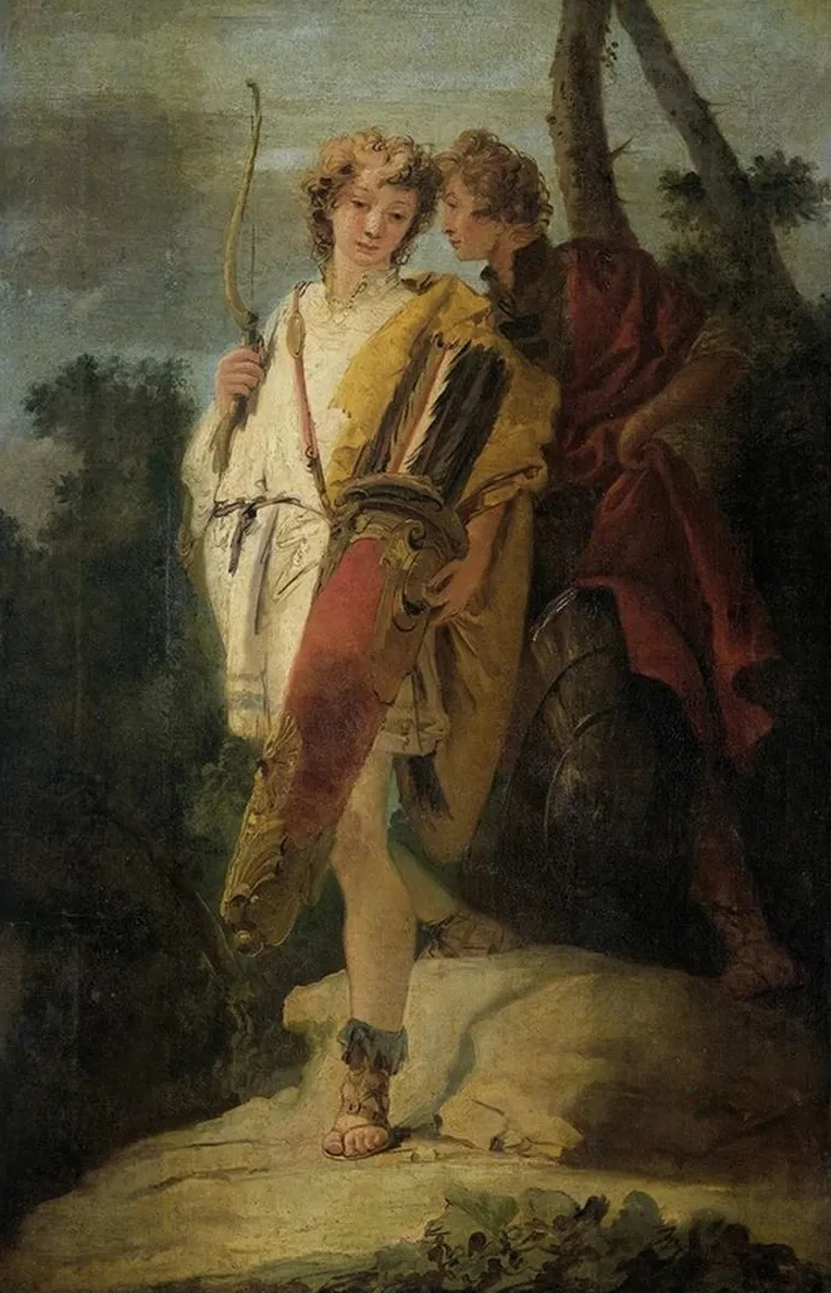 Young Man with Bow and Large Quiver and His Companion with a Shield
