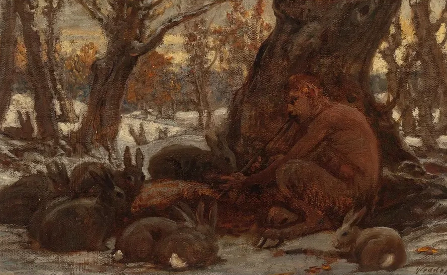 Young Marsyas Charming the Hares