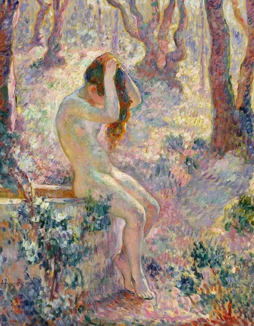 Young Nude Seated on the Edge of a Well