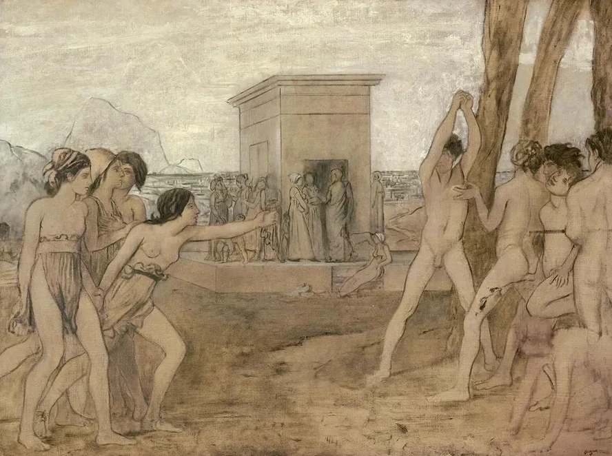 Young Spartan Girls Challenging Boys