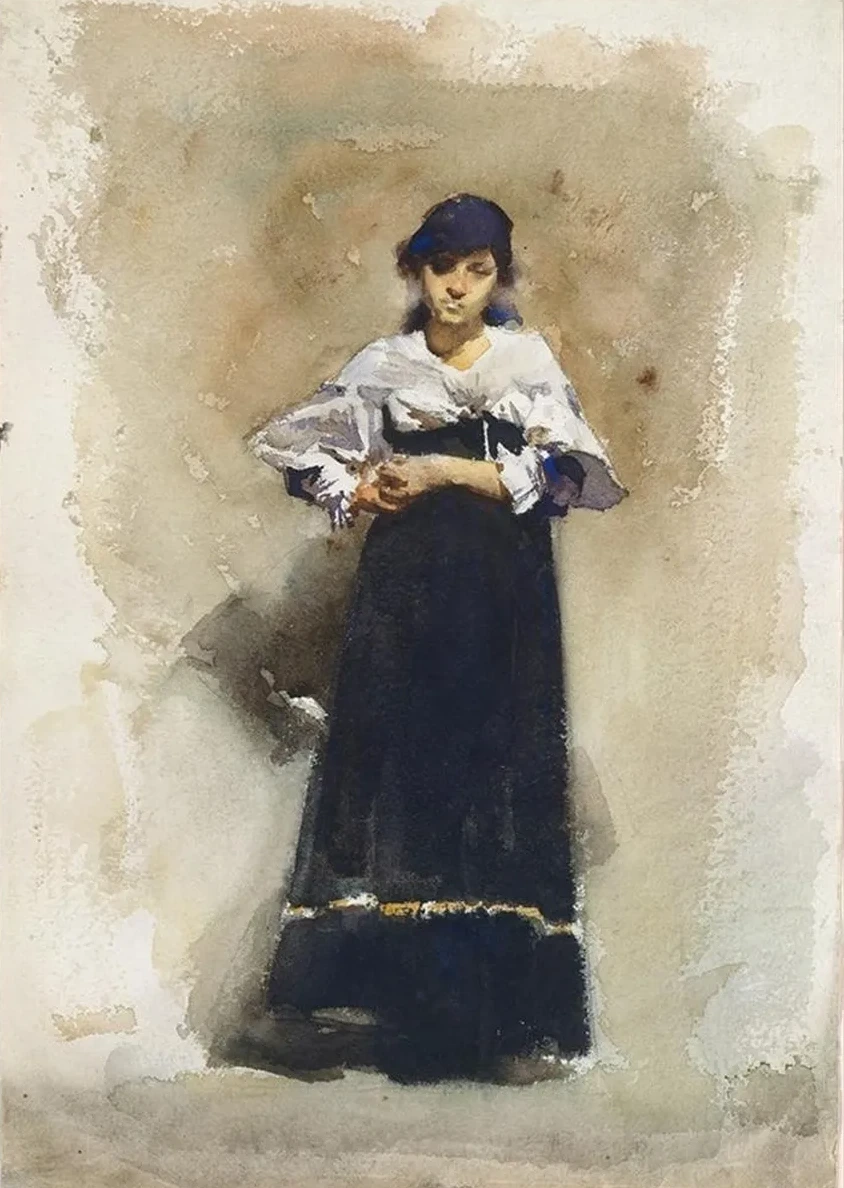Young Woman with a Black Skirt