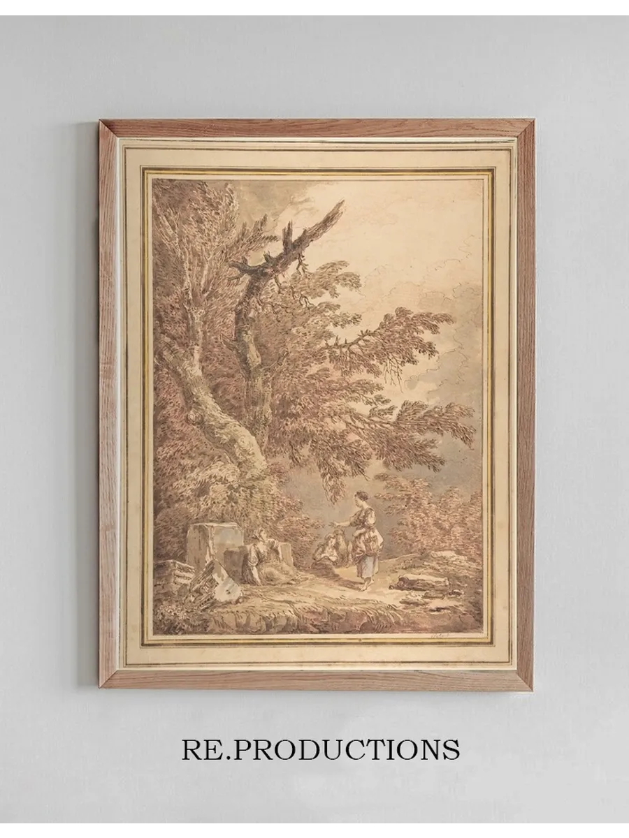 Young Women in a Landscape with Architectural Fragments