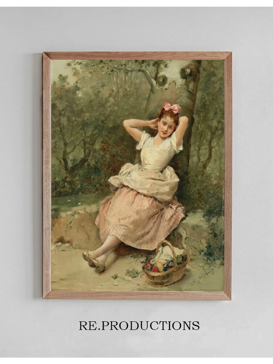 Young Girl Sitting at the Foot of a Tree