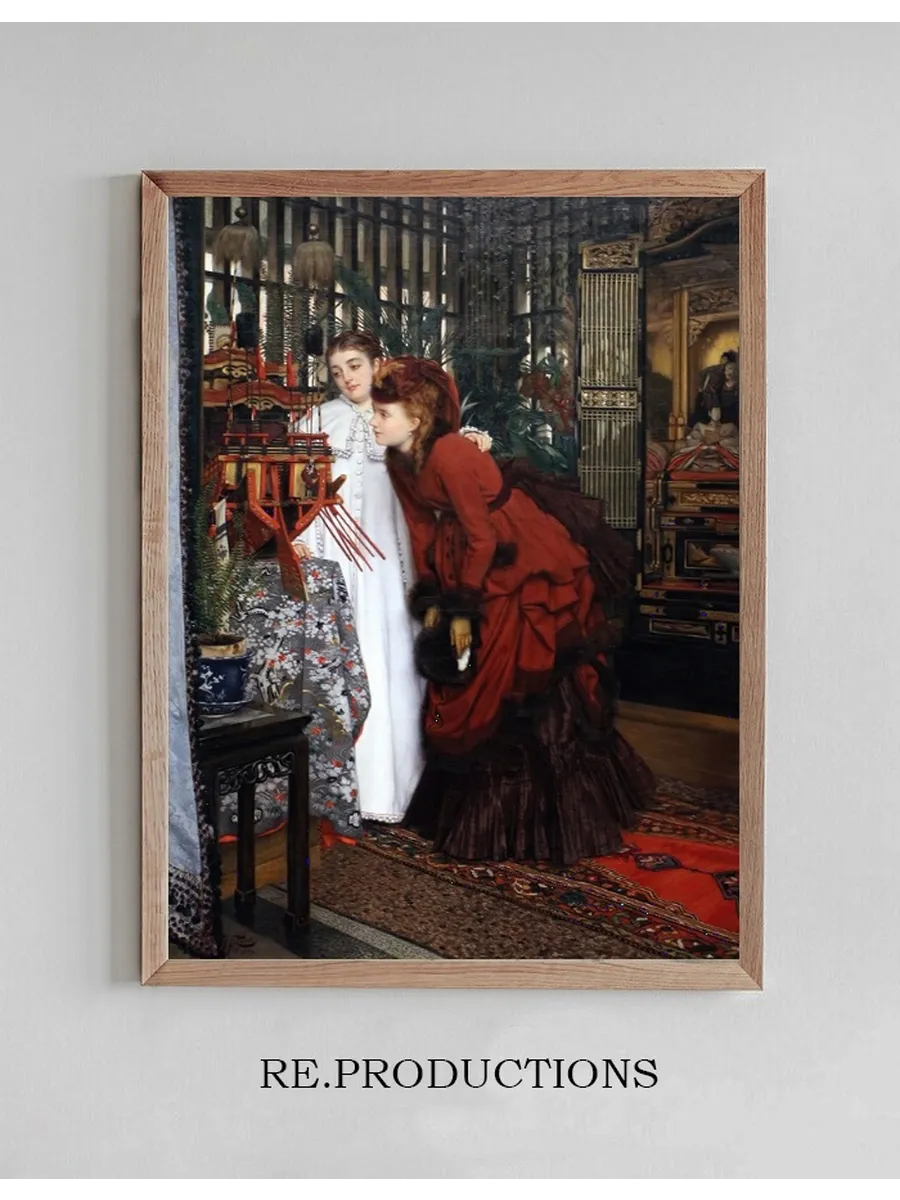 Young Woman Looking at Japanese Items