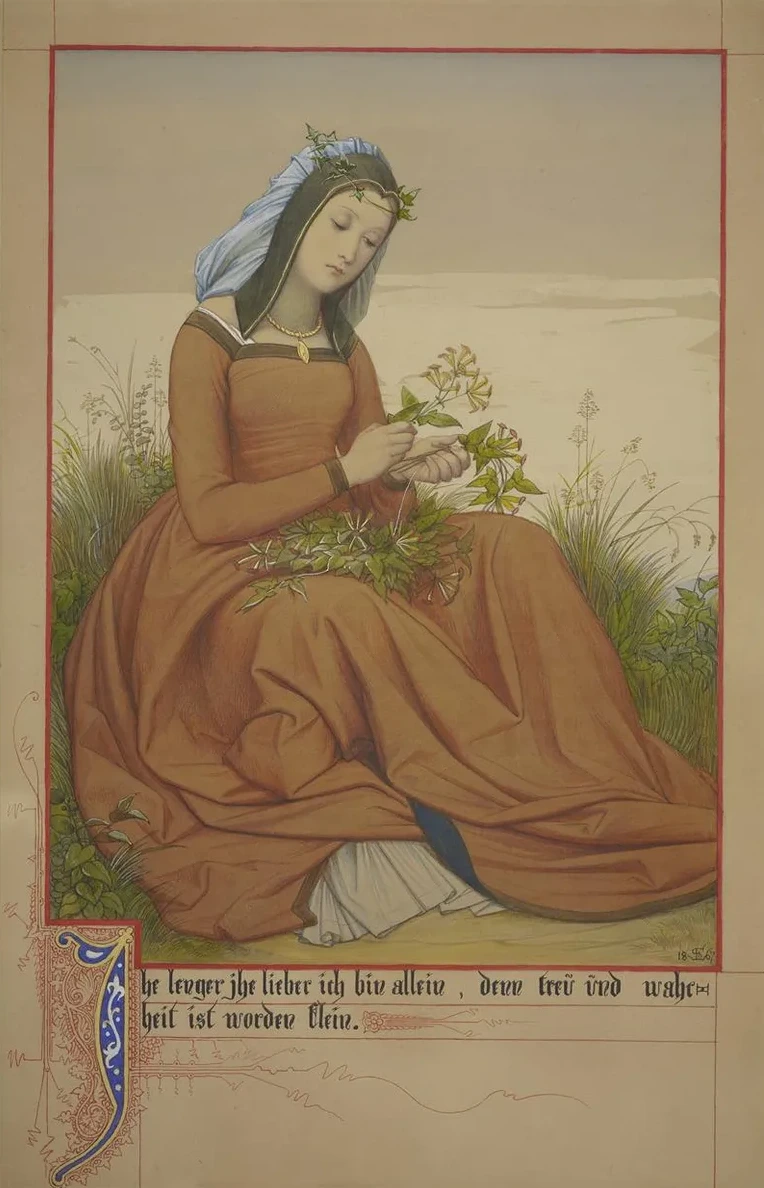 Young Woman Making a Bouquet of Flowers