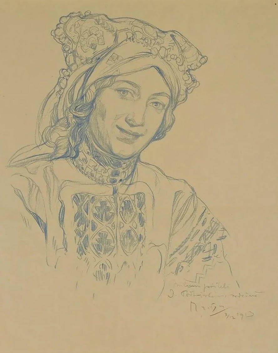 Young Woman with Folk Headdress