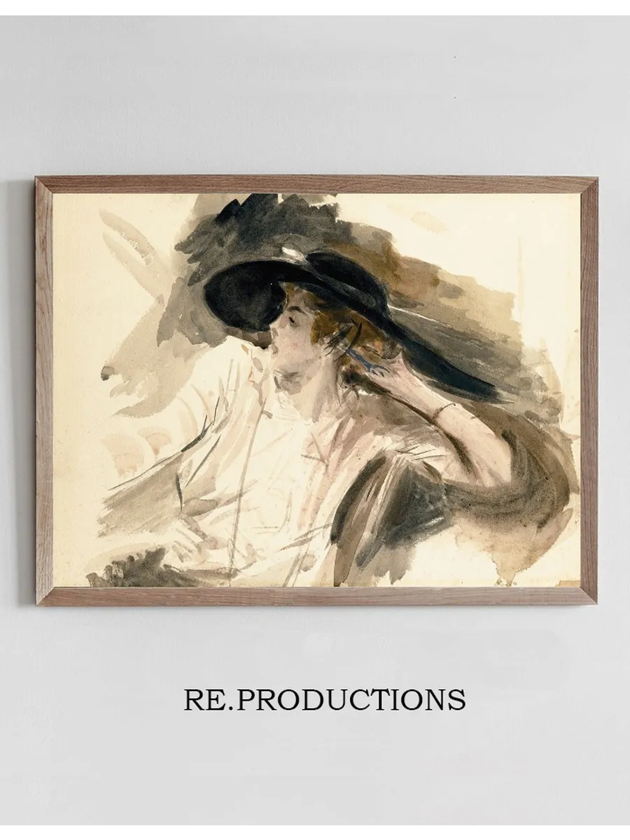 Young Womanwearing a Large Hat
