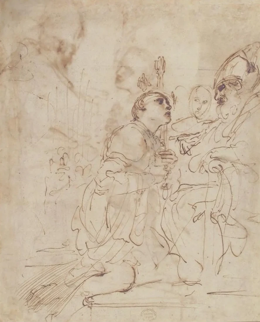 Youth Kneeling Before a Prelate