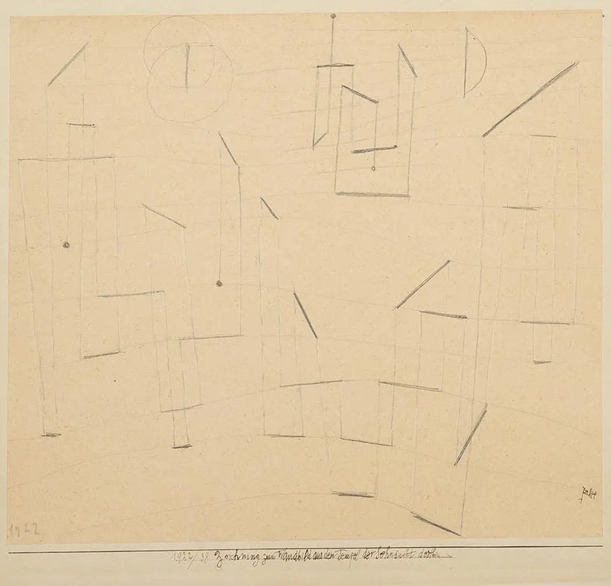 Zeichnung Zum Wandbild Aus Dem Tempel Der Sehnsucht Dorthin (drawing for Mural of the Temple of Desire Thither