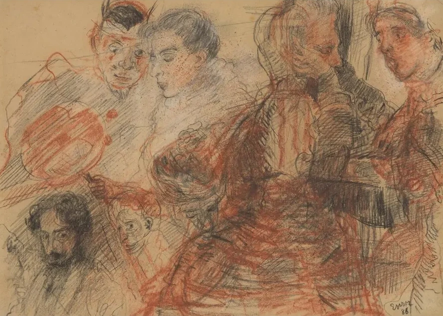 Zelfportret En Figuren Ensor En Zijn Familie