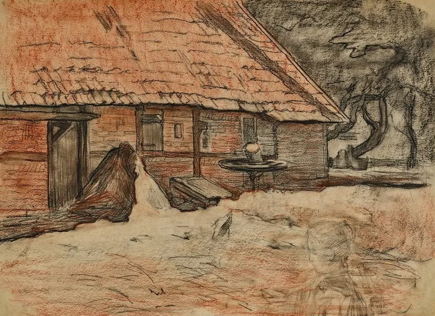 Zijaanzicht van Een Boerderij Bij Winterswijk