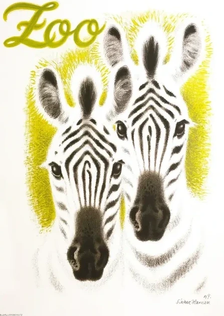 Zoo Two Zebras