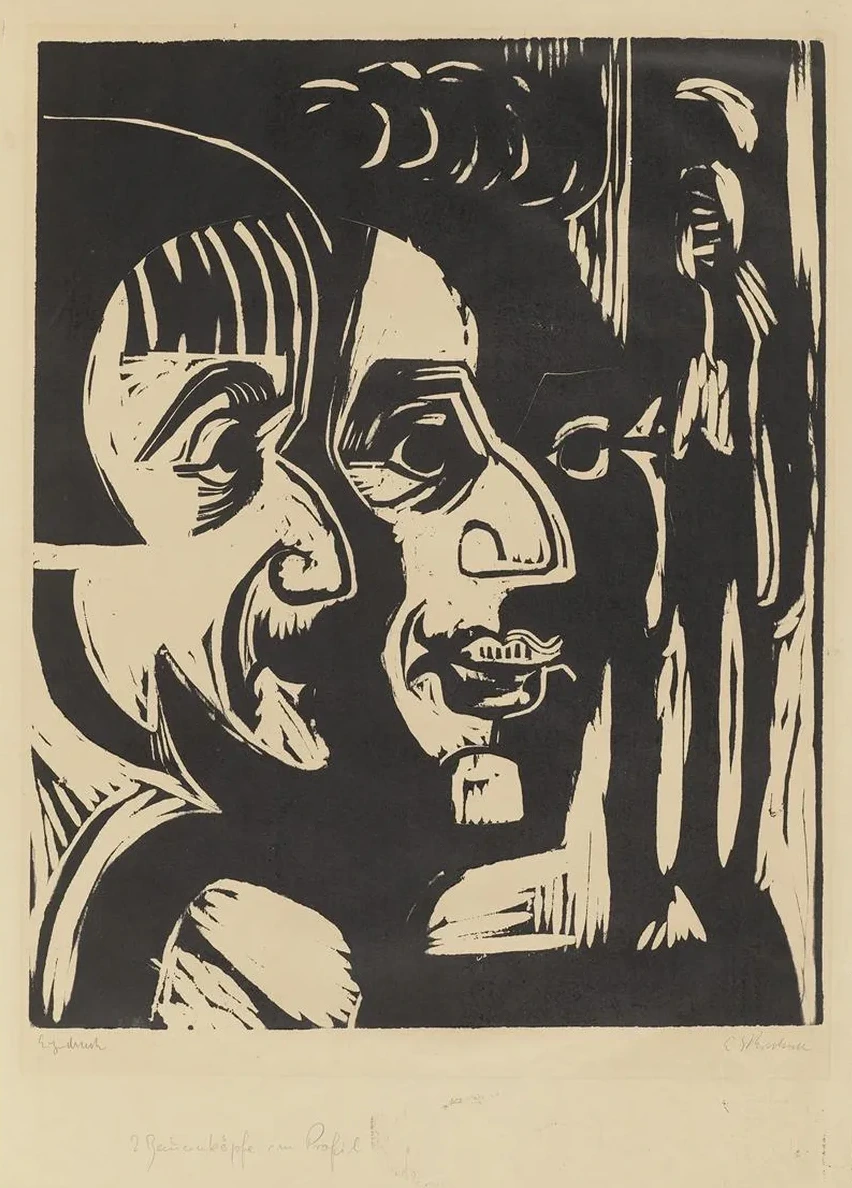 Zwei K pfe (Hans Rohner und Lotte Kraft)