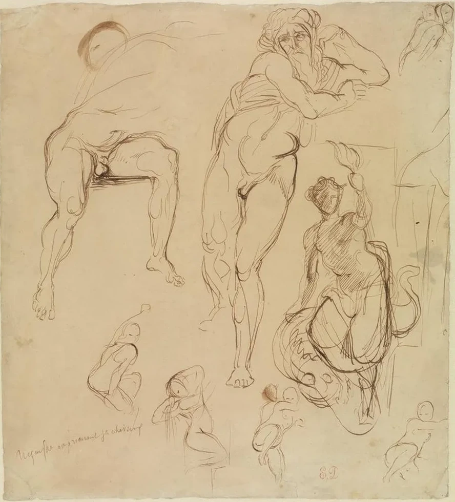 Zwei M Nnliche Und Sechs Weibliche Figuren