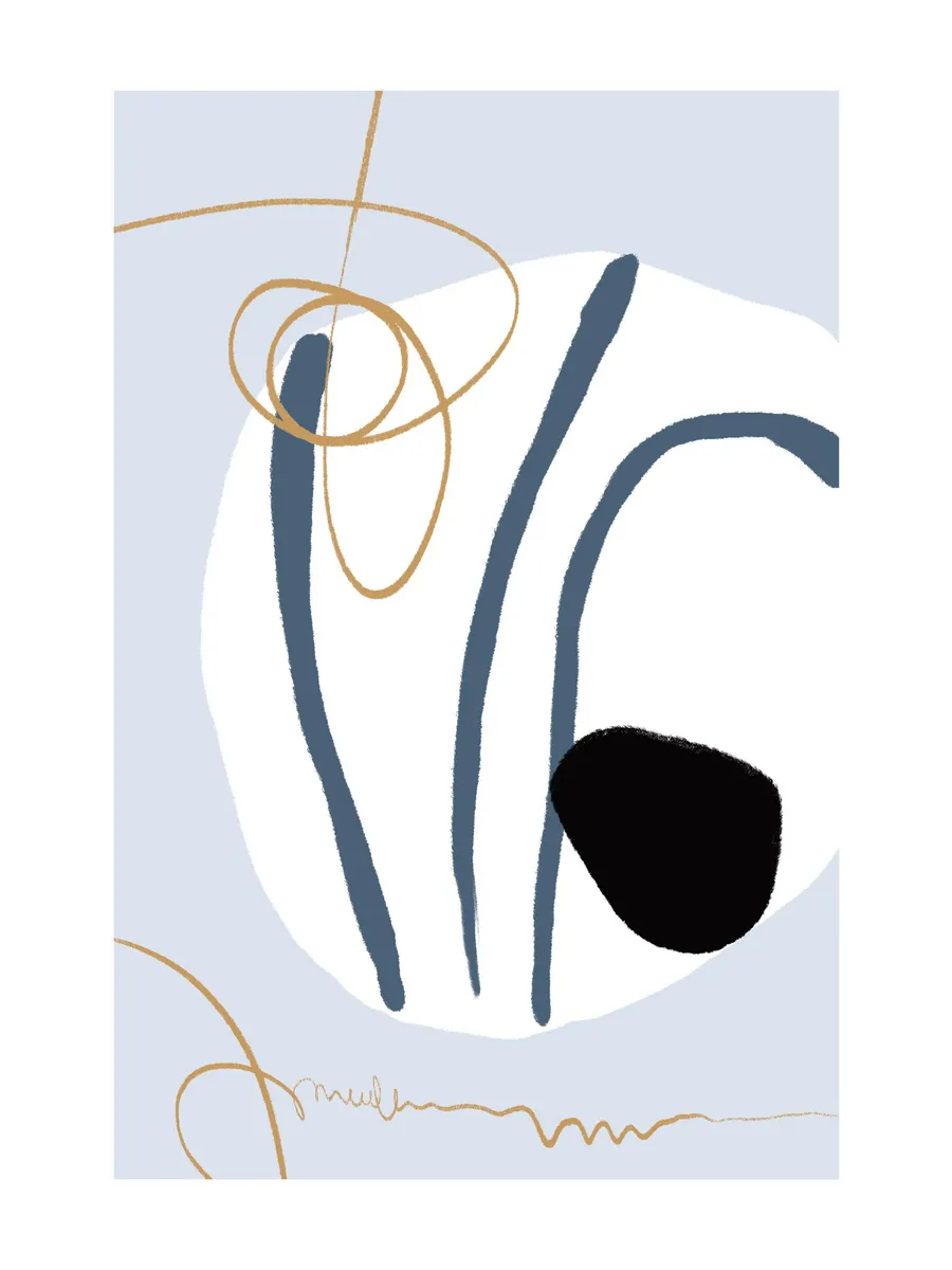 Abstract Blue Stripes No1