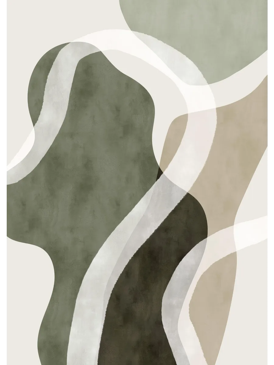 Abstract Green Shapes No1