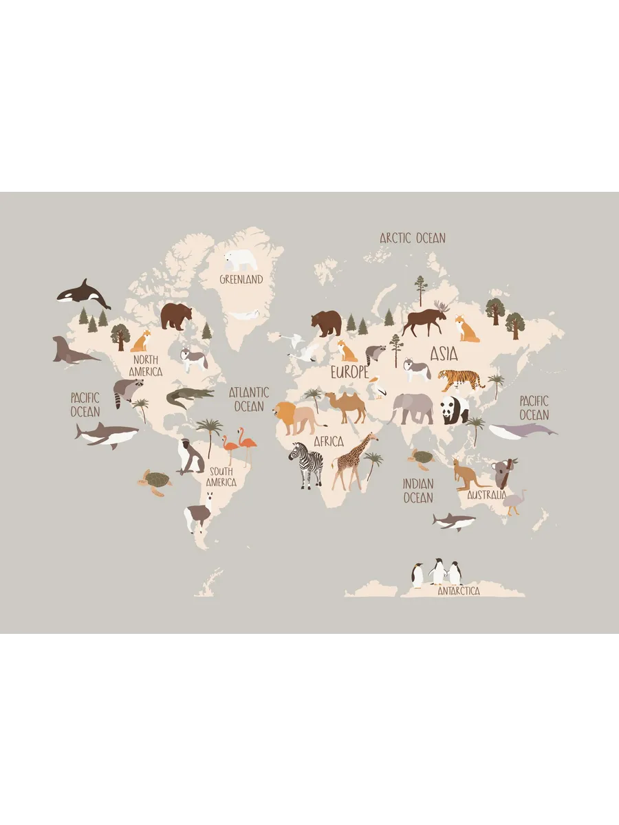 Animals of the World Map