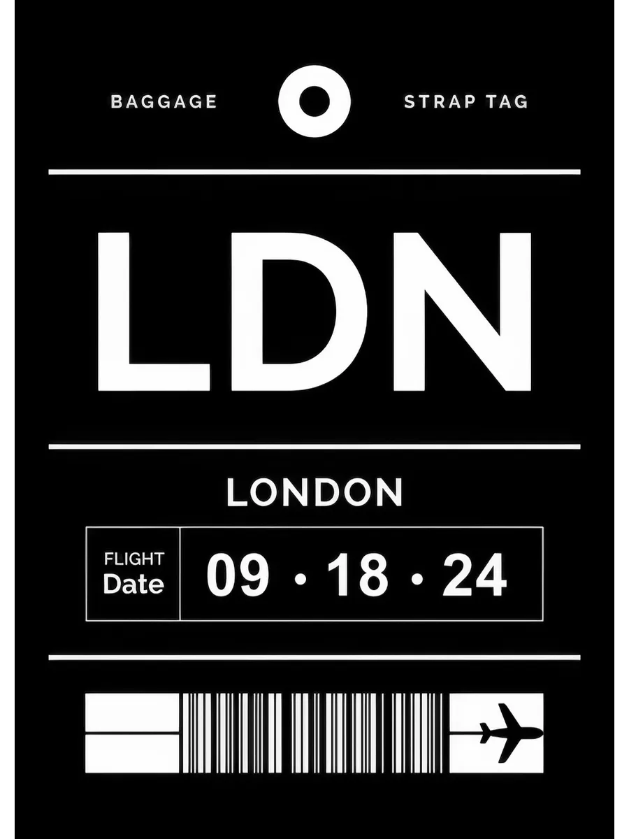 Baggage Tag No1 Black Personal