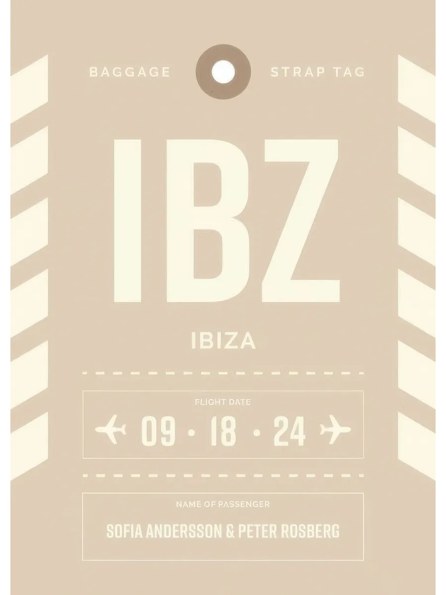 Baggage Tag No2 Beige Personal