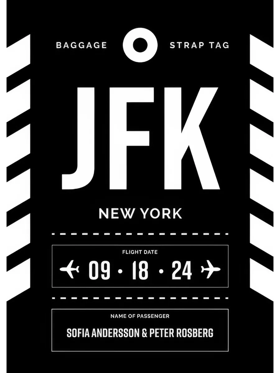 Baggage Tag No2 Black Personal