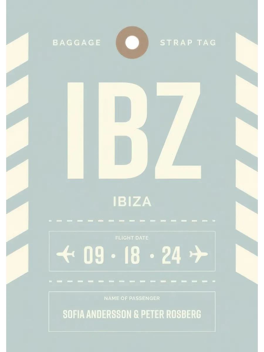 Baggage Tag No2 Blue Personal