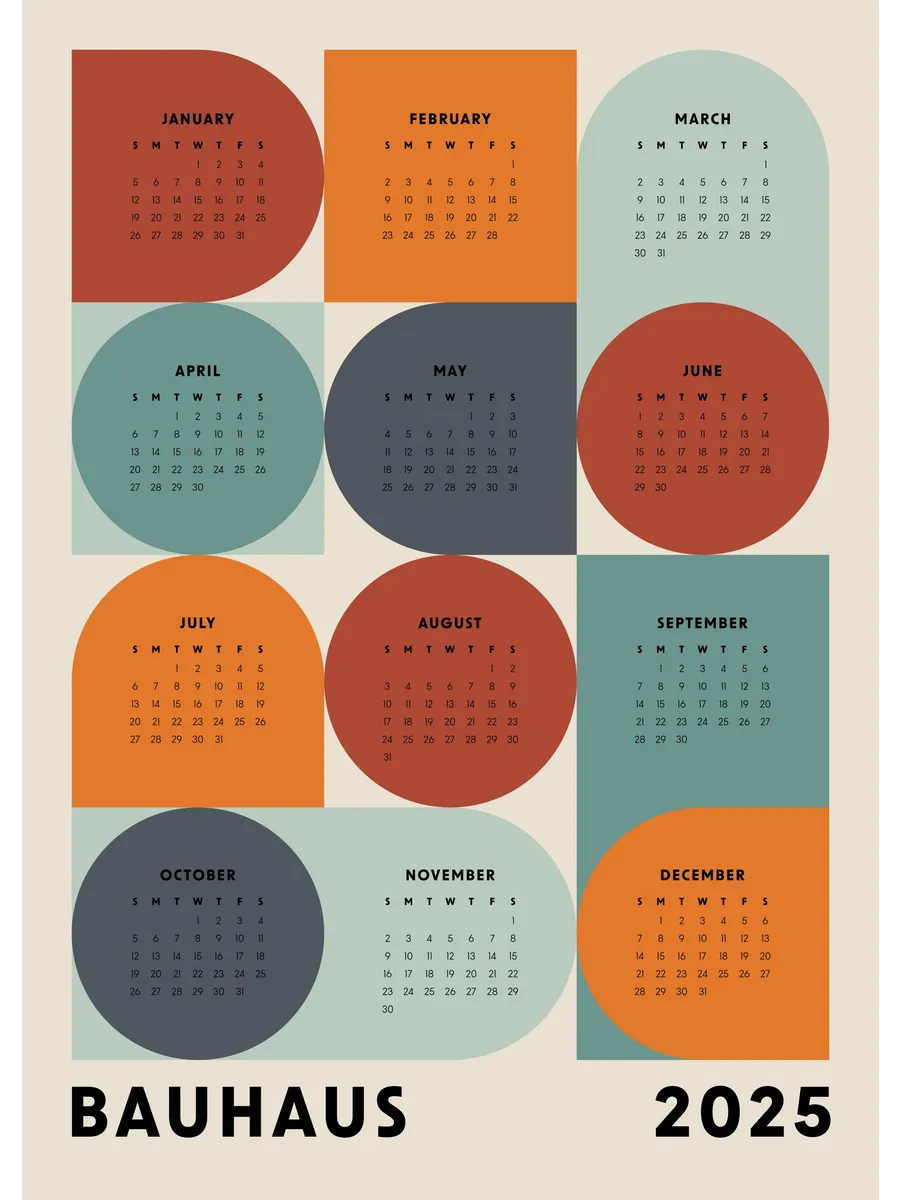 Bauhaus Calendar 2025 Us