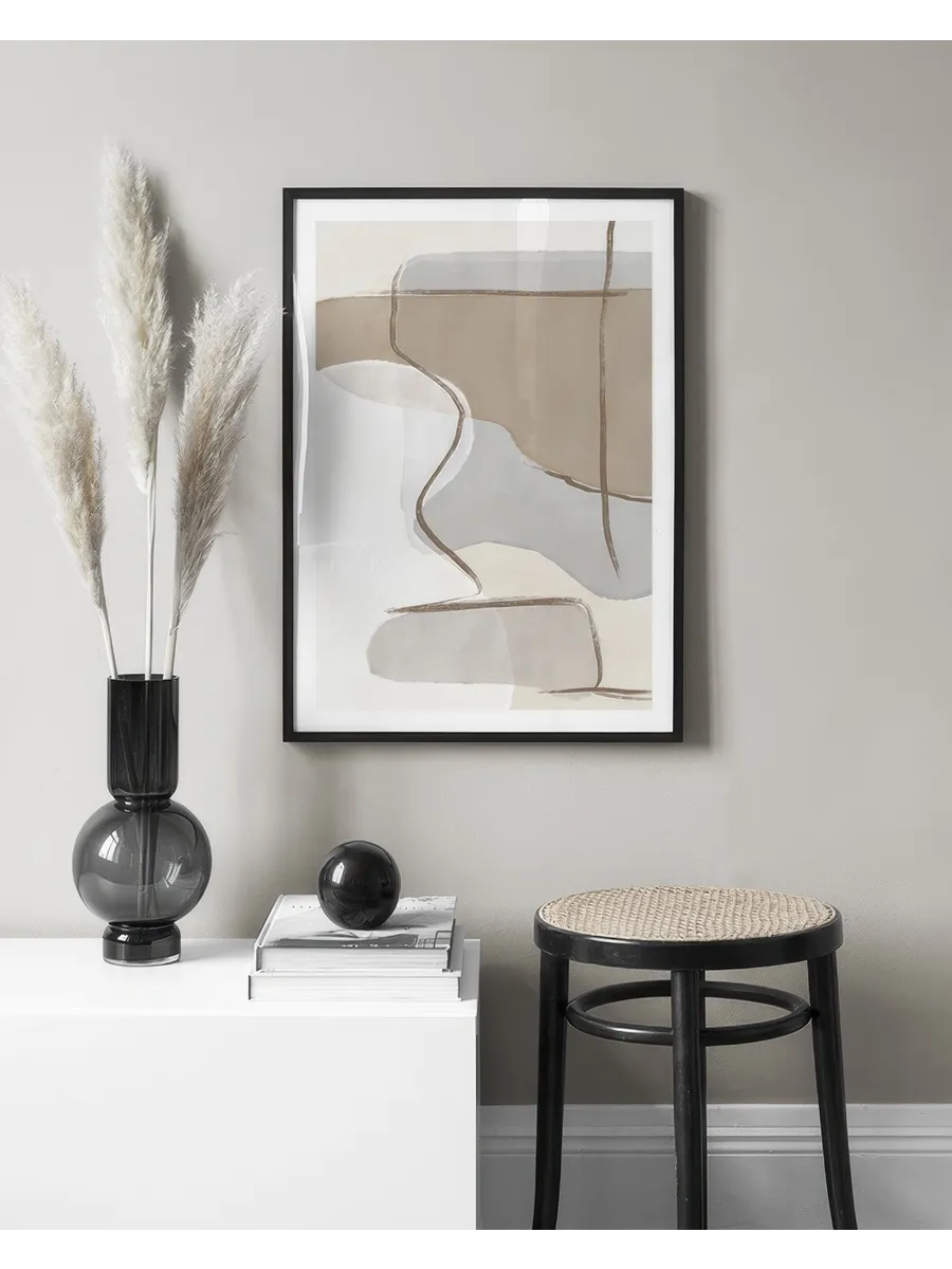 Beige and Blue Abstract No1