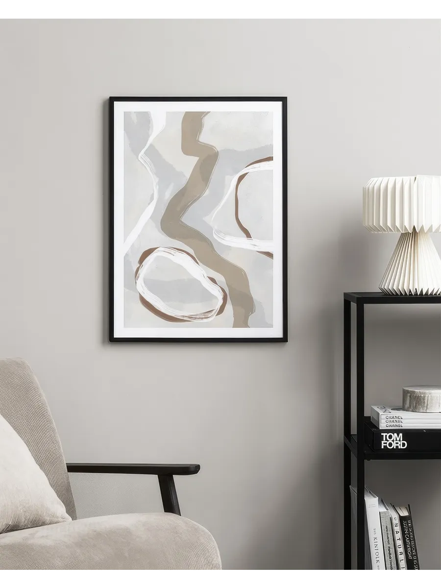 Beige and Blue Abstract No2