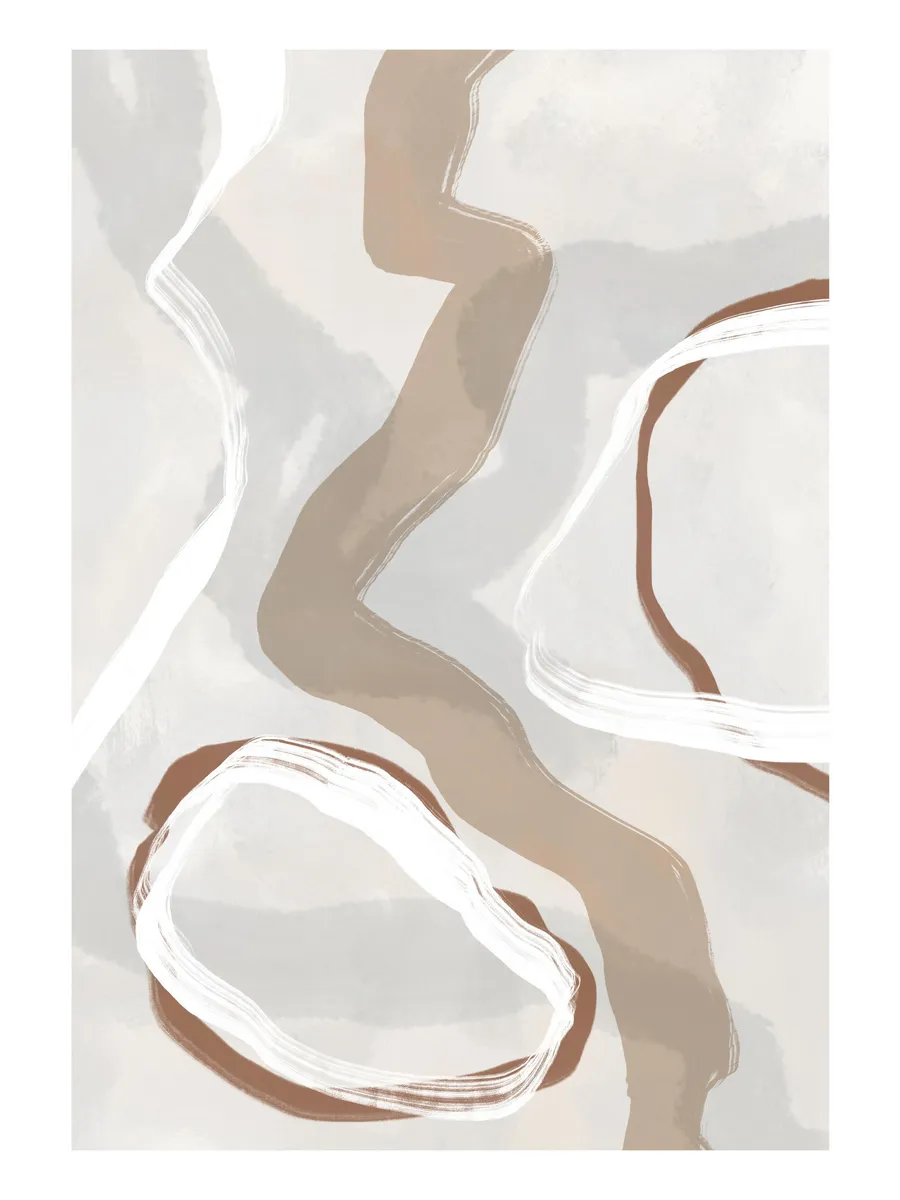 Beige and Blue Abstract No2