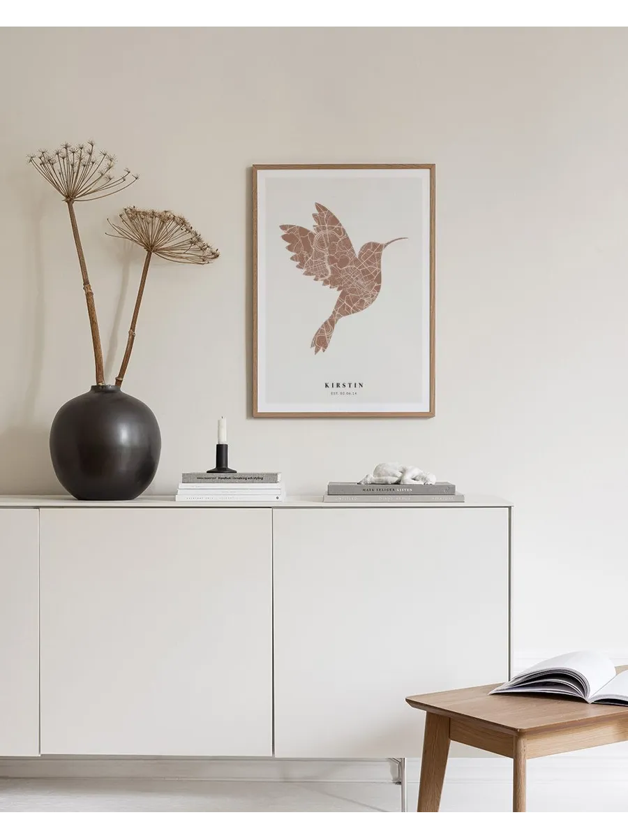 Bird Map Rusty Pink Personal