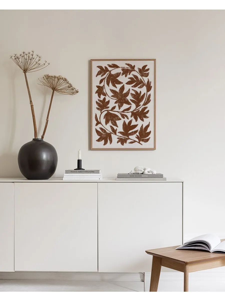 Brown Botanical on Linen