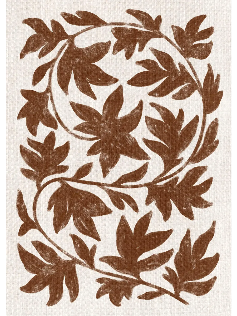 Brown Botanical on Linen
