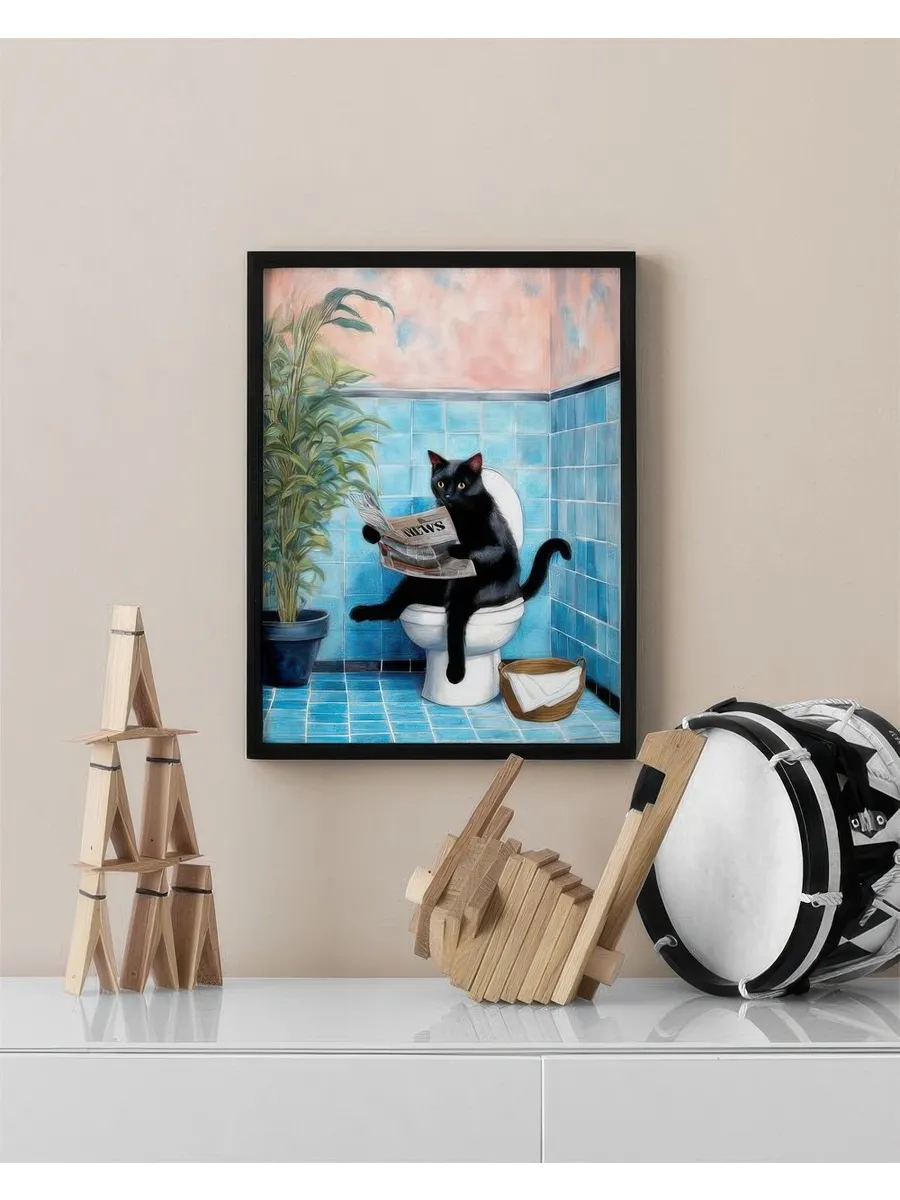 Cat on Toilet