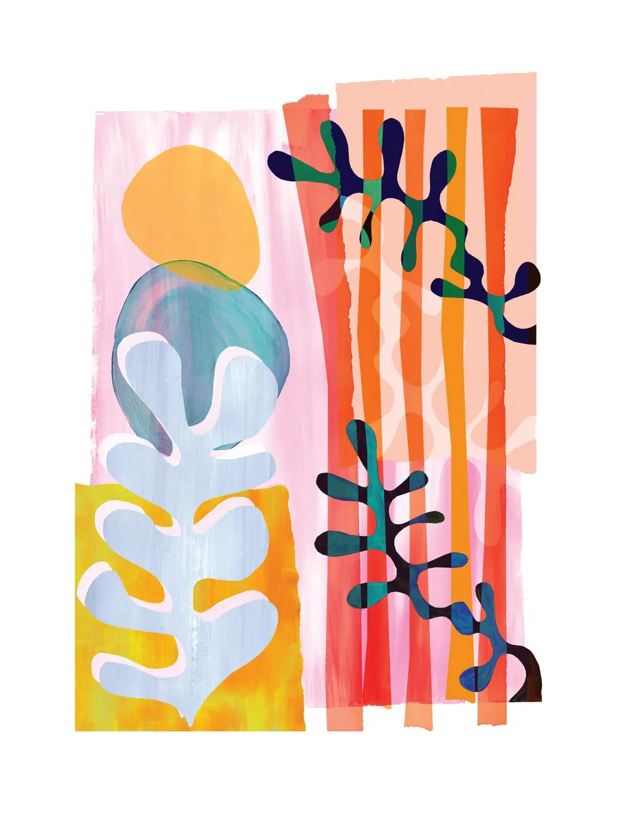 Colourful Abstract Seaweed Leaf