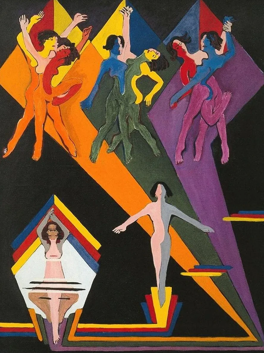 Dancing Girls in Colourful Rays