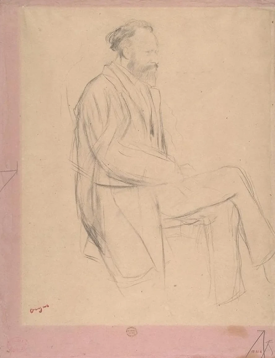 douard Manet Seated, Right Profile