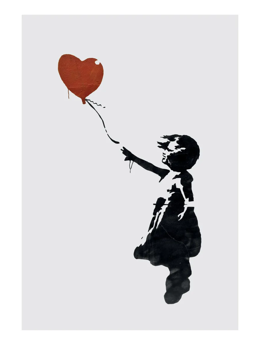 Girl with Love Balloon Grey