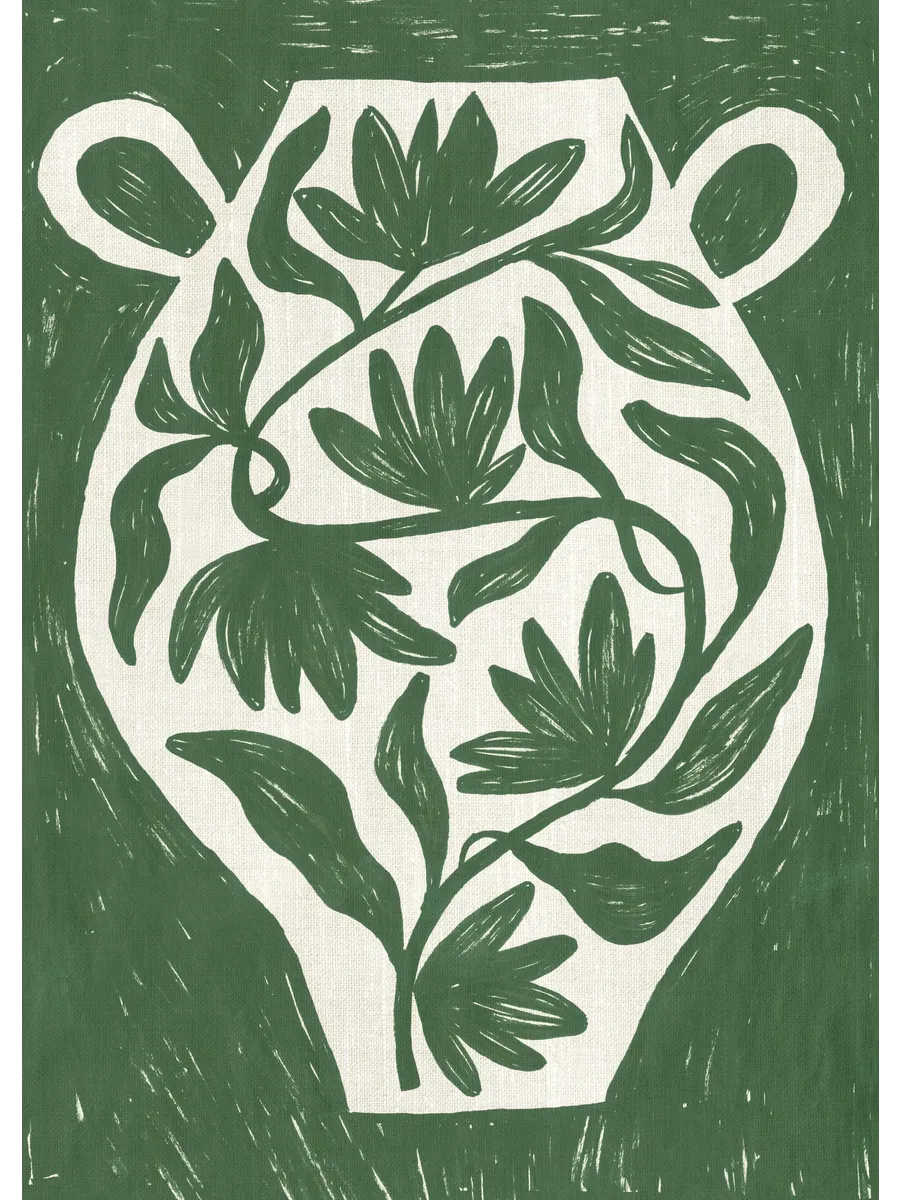 Green Botanical Vase