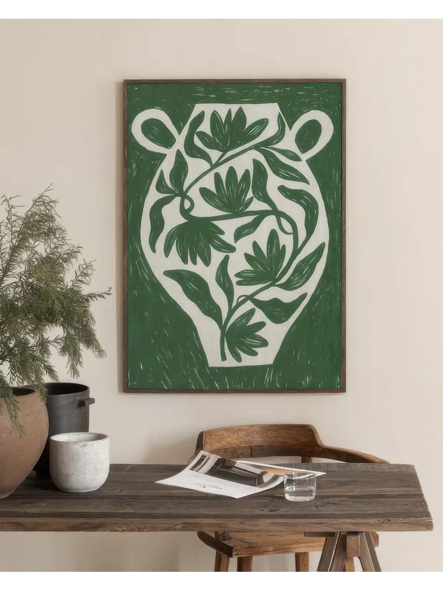 Green Botanical Vase