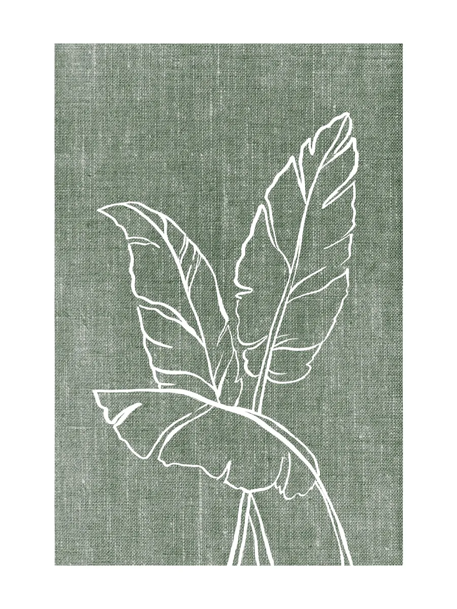 Green Linen Leaves