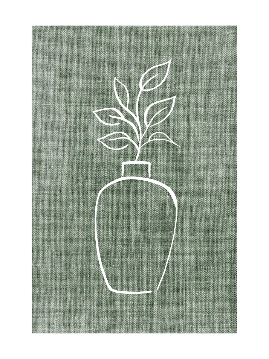 Green Linen Vase