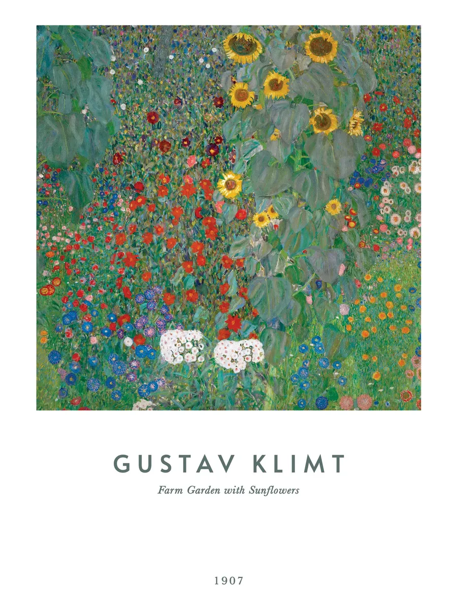 Gustav Klimt Farm Garden with Sunflowers