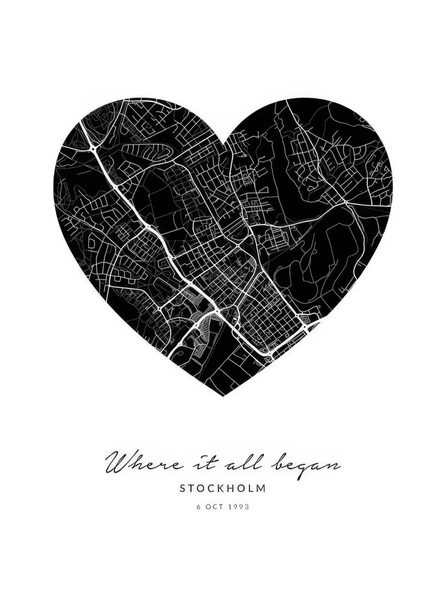Heart Map Black Personal