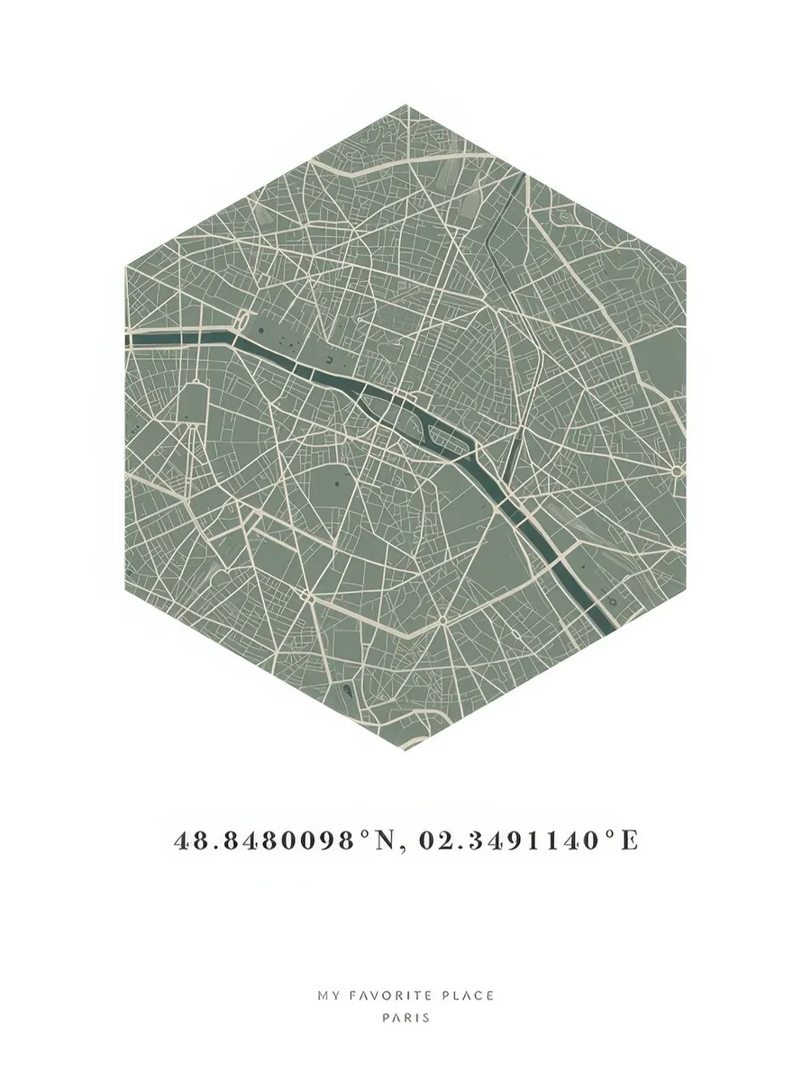 Hexagon Map Moss Personal