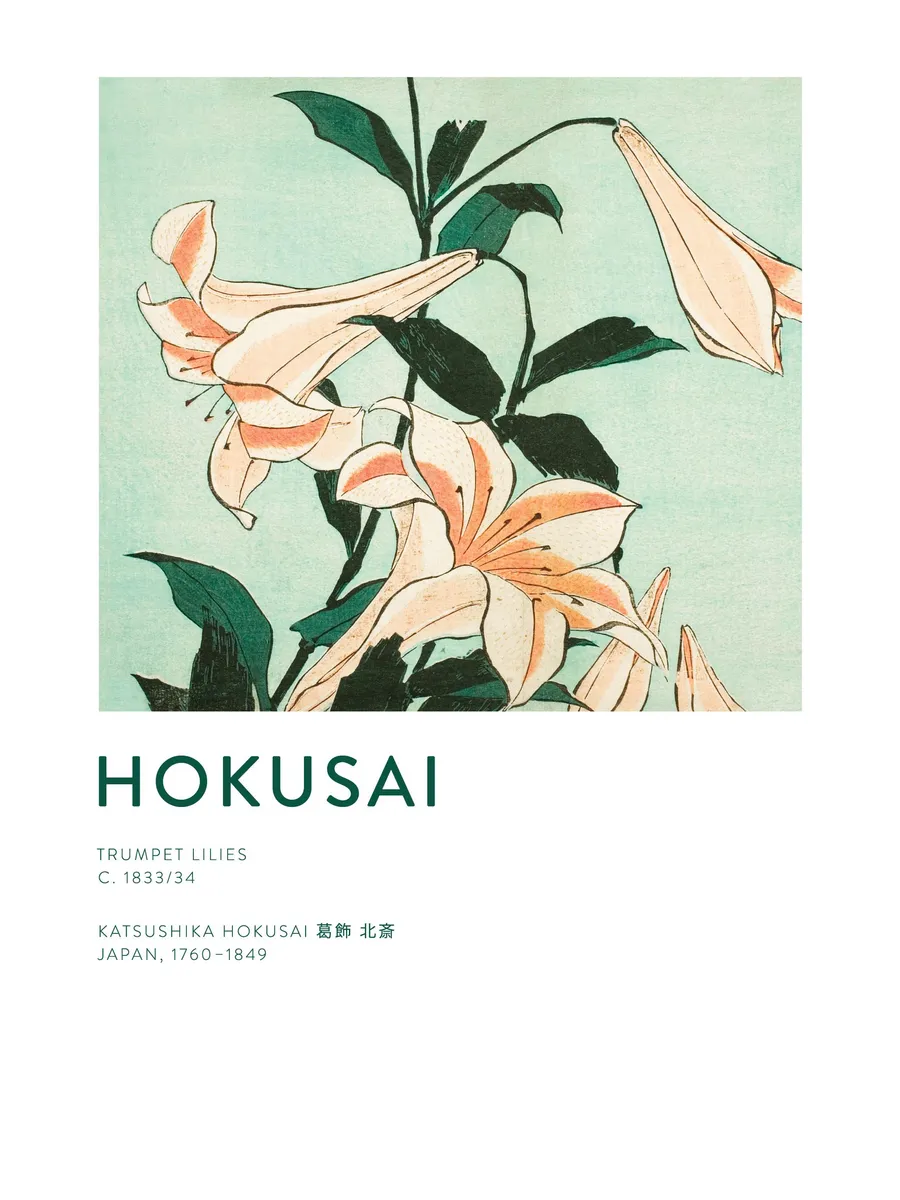 Hokusai Trumpet Lilies