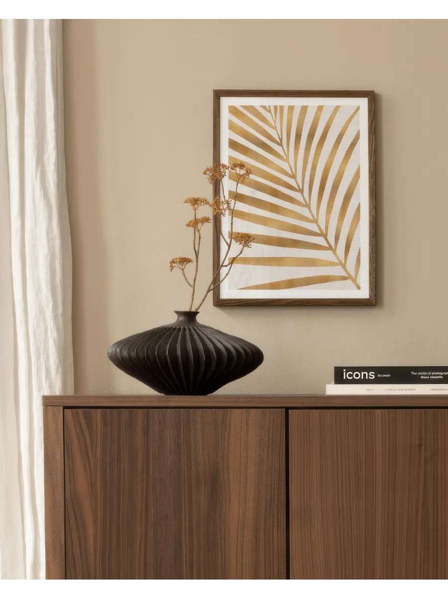 Kristian Gallagher Metallic Gold Palm Leaf