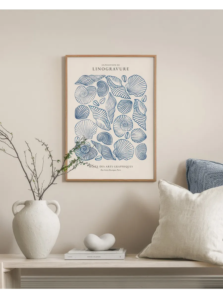 Linocut Seashells