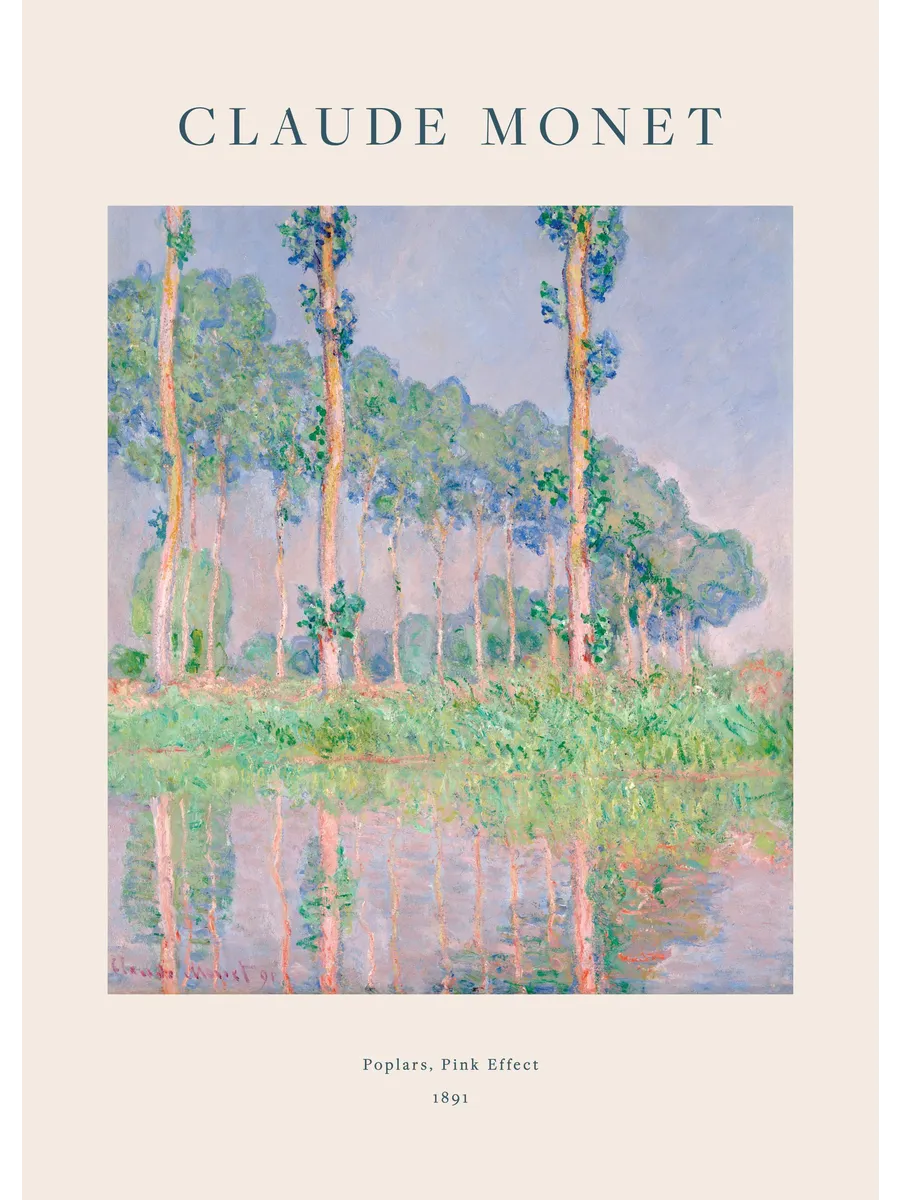 Monet Poplars Pink Effect