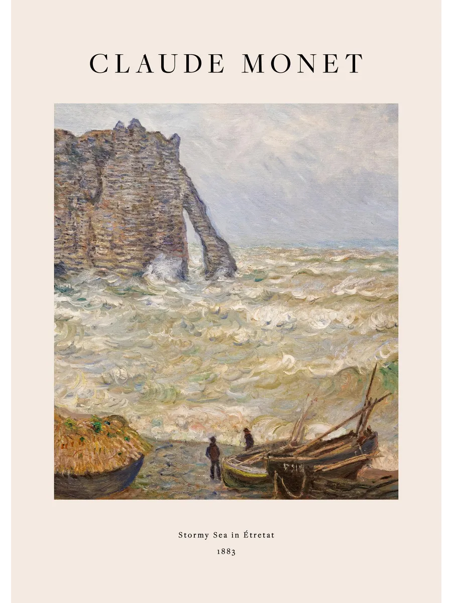 Monet Stormy Sea in Etretat