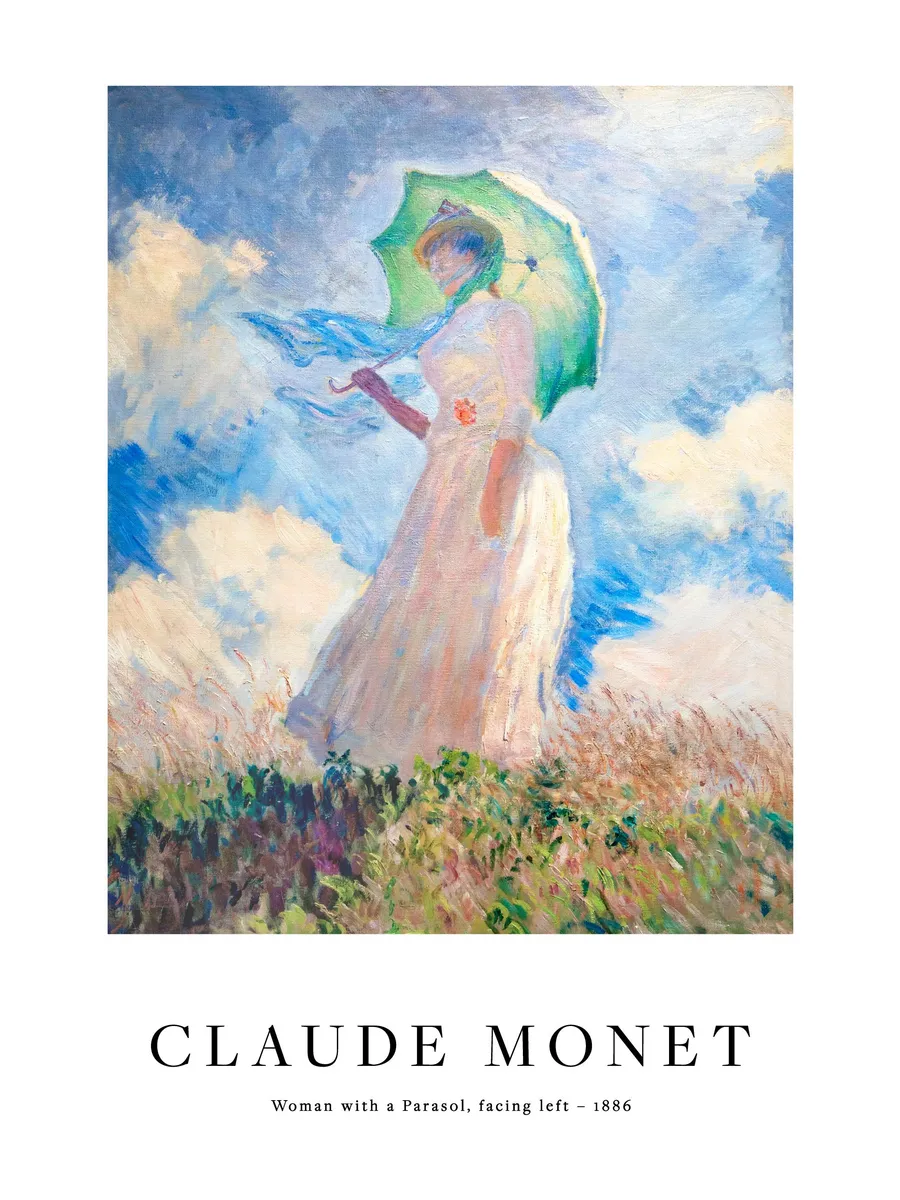 Monet Woman with a Parasol Facing Left
